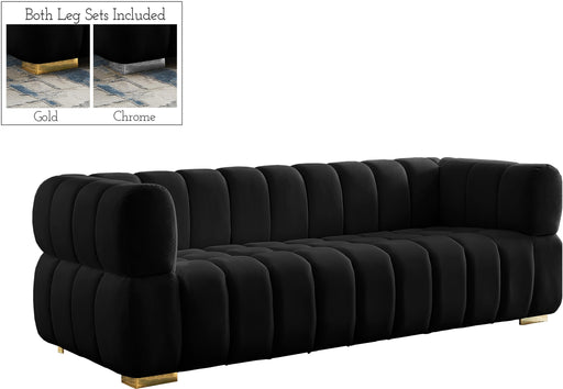 Gwen Black Velvet Sofa - Furniture Stars (Chicago, IL)