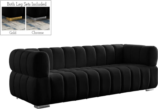 Gwen Black Velvet Sofa - Furniture Stars (Chicago, IL)