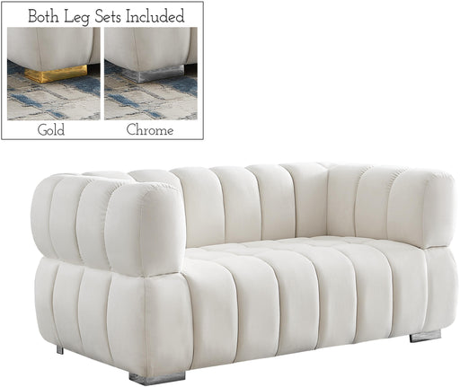 Gwen Cream Velvet Loveseat - Furniture Stars (Chicago, IL)