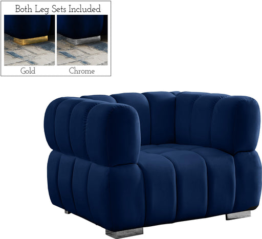 Gwen Navy Velvet Chair - Furniture Stars (Chicago, IL)
