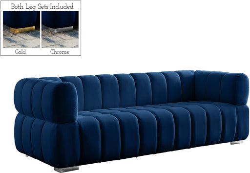 Gwen Navy Velvet Sofa - Furniture Stars (Chicago, IL)