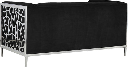 Opal Black Velvet Loveseat - Furniture Stars (Chicago, IL)