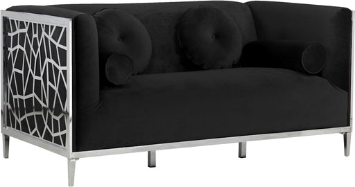 Opal Black Velvet Loveseat - Furniture Stars (Chicago, IL)