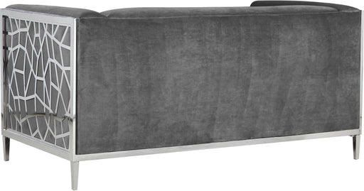 Opal Grey Velvet Loveseat - Furniture Stars (Chicago, IL)