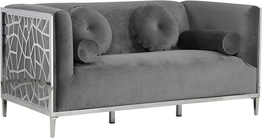 Opal Grey Velvet Loveseat - Furniture Stars (Chicago, IL)