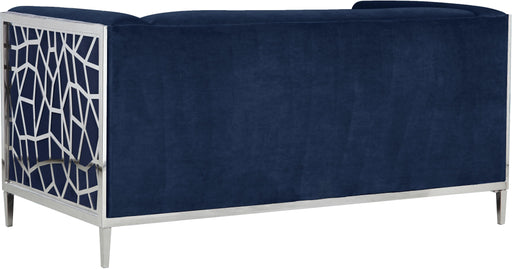Opal Navy Velvet Loveseat - Furniture Stars (Chicago, IL)