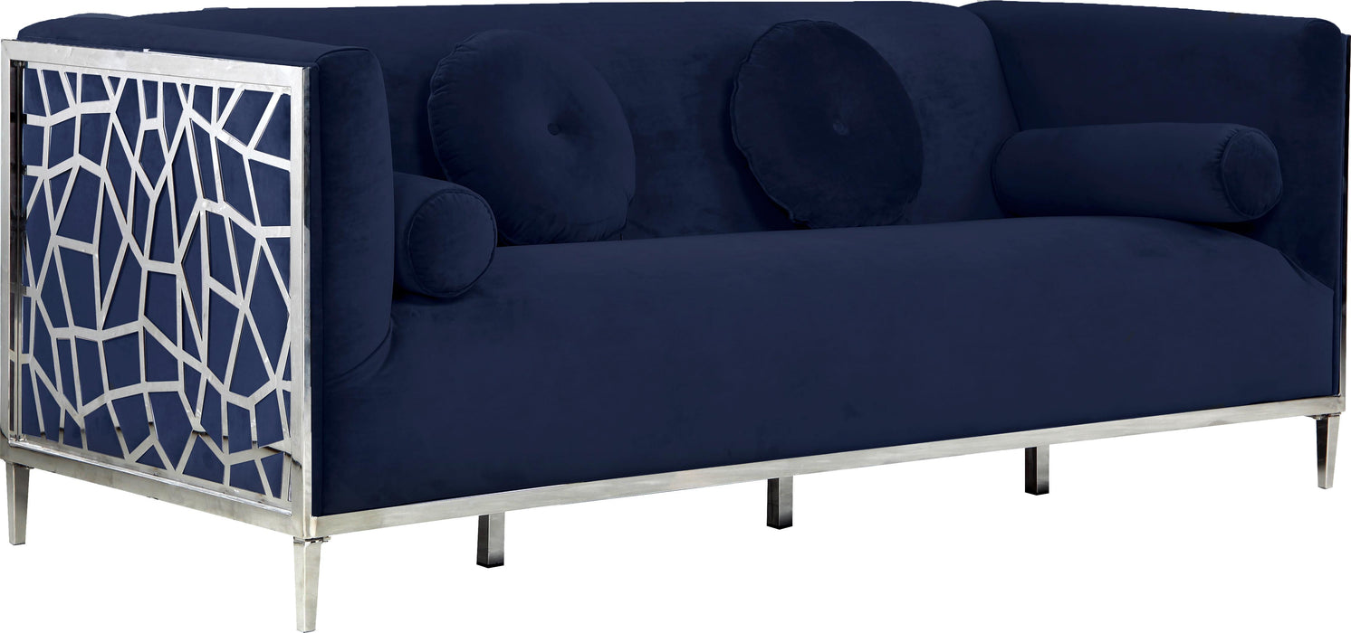 Opal Navy Velvet Sofa - Furniture Stars (Chicago, IL)