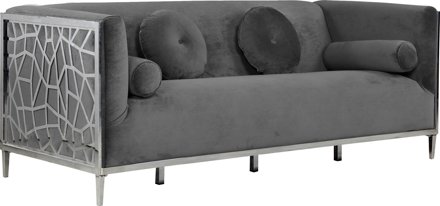 Opal Grey Velvet Sofa - Furniture Stars (Chicago, IL)