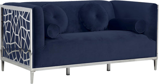 Opal Navy Velvet Loveseat - Furniture Stars (Chicago, IL)