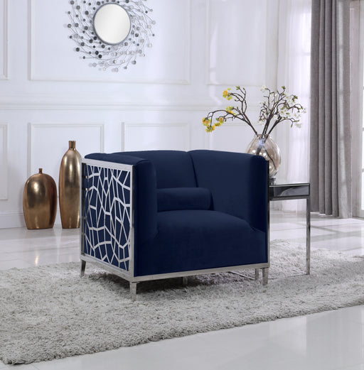Opal Navy Velvet Chair - Furniture Stars (Chicago, IL)