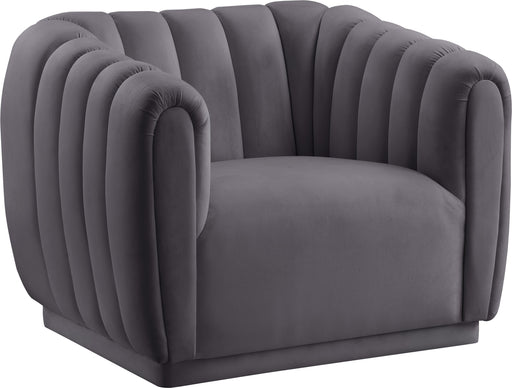 Dixie Grey Velvet Chair - Furniture Stars (Chicago, IL)