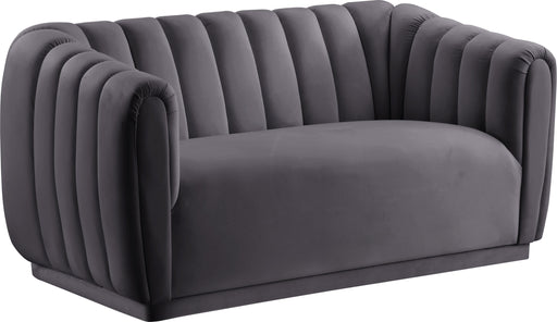 Dixie Grey Velvet Loveseat - Furniture Stars (Chicago, IL)