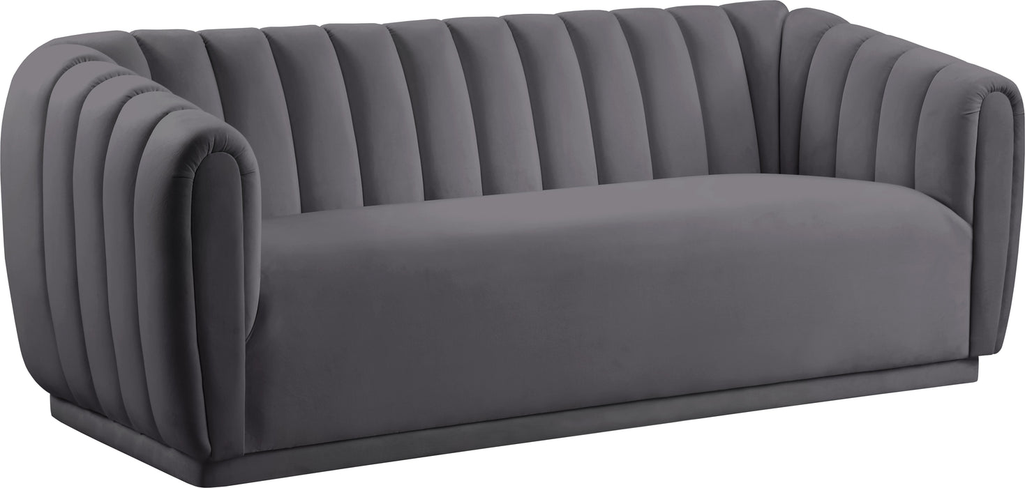 Dixie Grey Velvet Sofa - Furniture Stars (Chicago, IL)