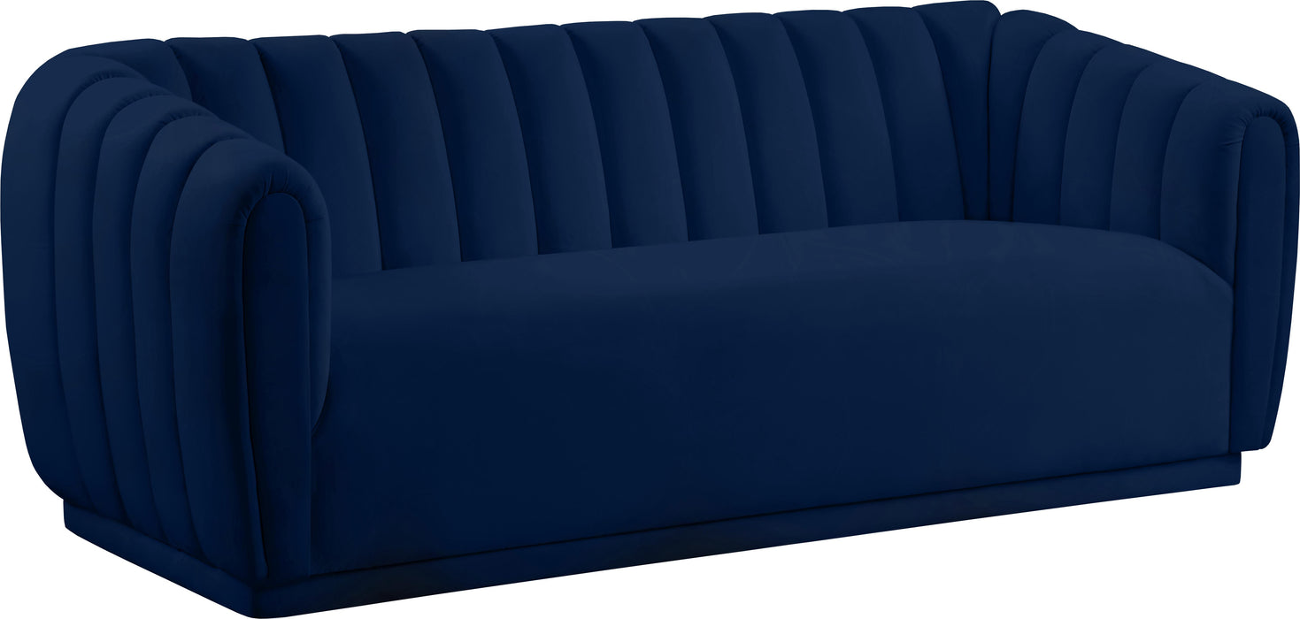 Dixie Navy Velvet Sofa - Furniture Stars (Chicago, IL)