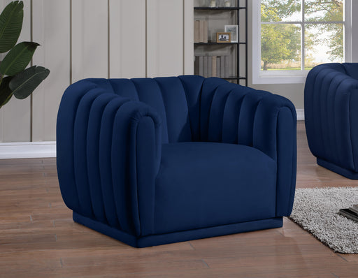 Dixie Navy Velvet Chair - Furniture Stars (Chicago, IL)