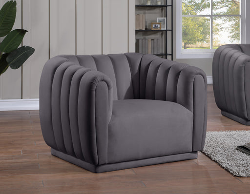 Dixie Grey Velvet Chair - Furniture Stars (Chicago, IL)