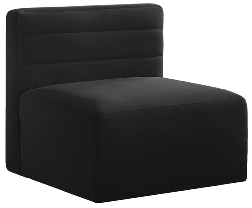 Quincy Black Velvet Modular Armless Chair - Furniture Stars (Chicago, IL)