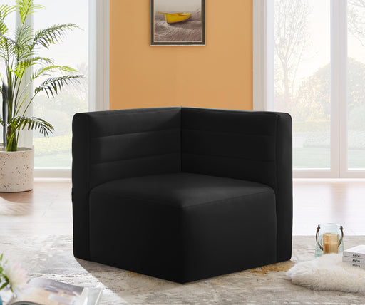 Quincy Black Velvet Modular Corner Chair - Furniture Stars (Chicago, IL)