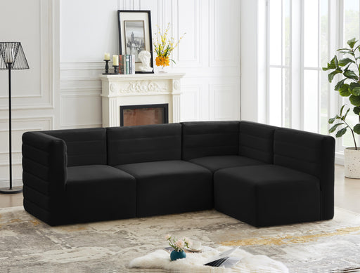 Quincy Black Velvet Modular Sectional - Furniture Stars (Chicago, IL)
