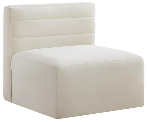 Quincy Cream Velvet Modular Armless Chair - Furniture Stars (Chicago, IL)