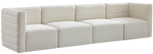 Quincy Cream Velvet Modular Sofa - Furniture Stars (Chicago, IL)