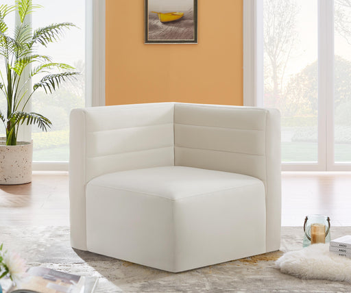Quincy Cream Velvet Modular Corner Chair - Furniture Stars (Chicago, IL)