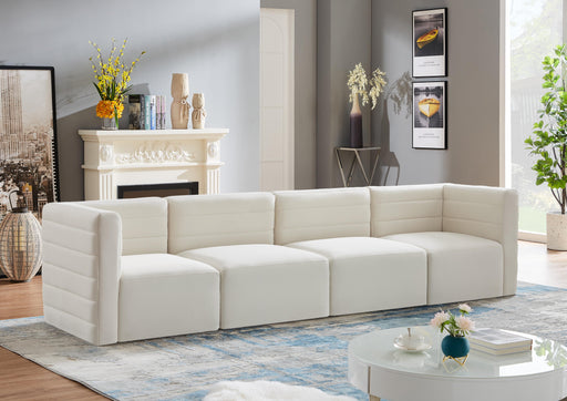 Quincy Cream Velvet Modular Sofa - Furniture Stars (Chicago, IL)