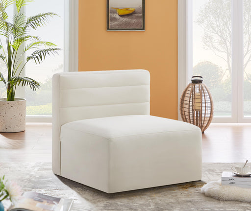 Quincy Cream Velvet Modular Armless Chair - Furniture Stars (Chicago, IL)