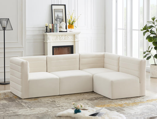 Quincy Cream Velvet Modular Sectional - Furniture Stars (Chicago, IL)