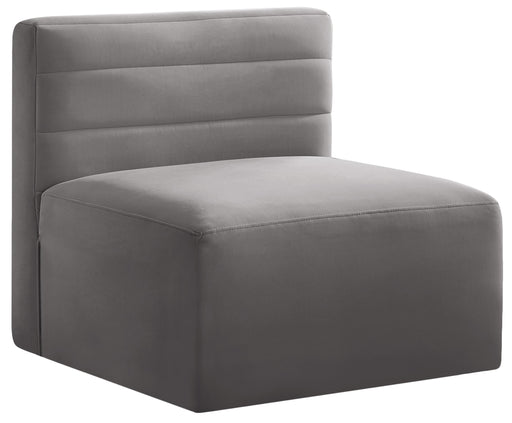 Quincy Grey Velvet Modular Armless Chair - Furniture Stars (Chicago, IL)