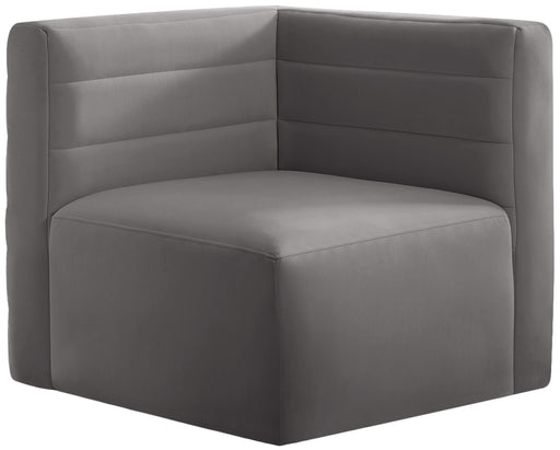 Quincy Grey Velvet Modular Corner Chair - Furniture Stars (Chicago, IL)