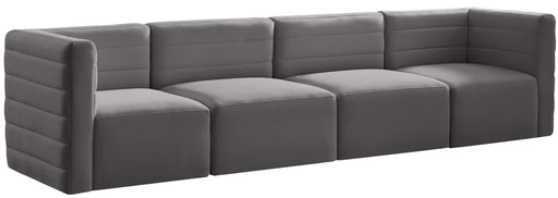 Quincy Grey Velvet Modular Sofa - Furniture Stars (Chicago, IL)