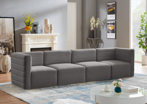 Quincy Grey Velvet Modular Sofa - Furniture Stars (Chicago, IL)