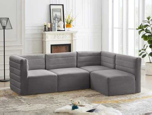 Quincy Grey Velvet Modular Sectional - Furniture Stars (Chicago, IL)