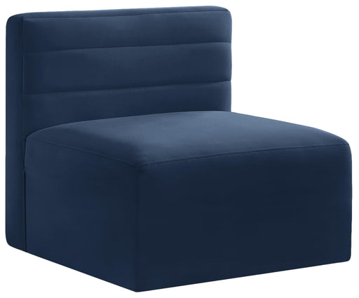 Quincy Navy Velvet Modular Armless Chair - Furniture Stars (Chicago, IL)