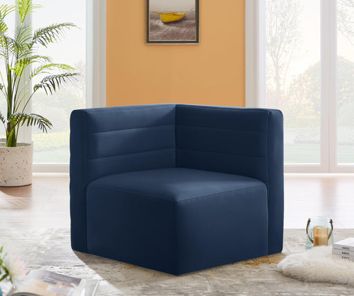 Quincy Navy Velvet Modular Corner Chair - Furniture Stars (Chicago, IL)
