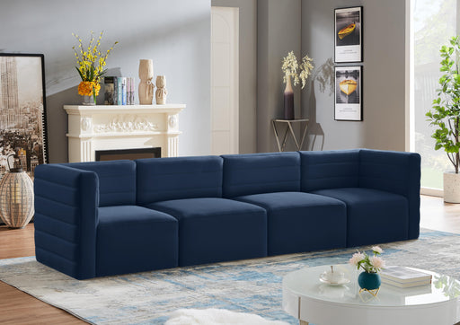 Quincy Navy Velvet Modular Sofa - Furniture Stars (Chicago, IL)