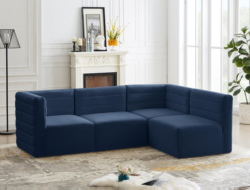 Quincy Navy Velvet Modular Sectional - Furniture Stars (Chicago, IL)