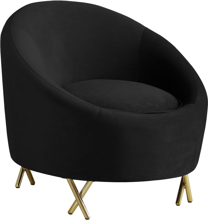 Serpentine Black Velvet Chair - Furniture Stars (Chicago, IL)