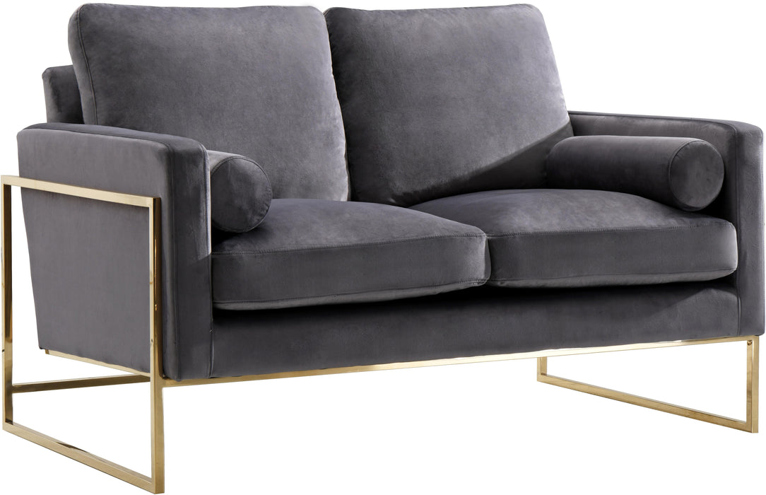 Mila Grey Velvet Loveseat - Furniture Stars (Chicago, IL)