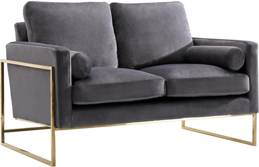 Mila Grey Velvet Loveseat - Furniture Stars (Chicago, IL)