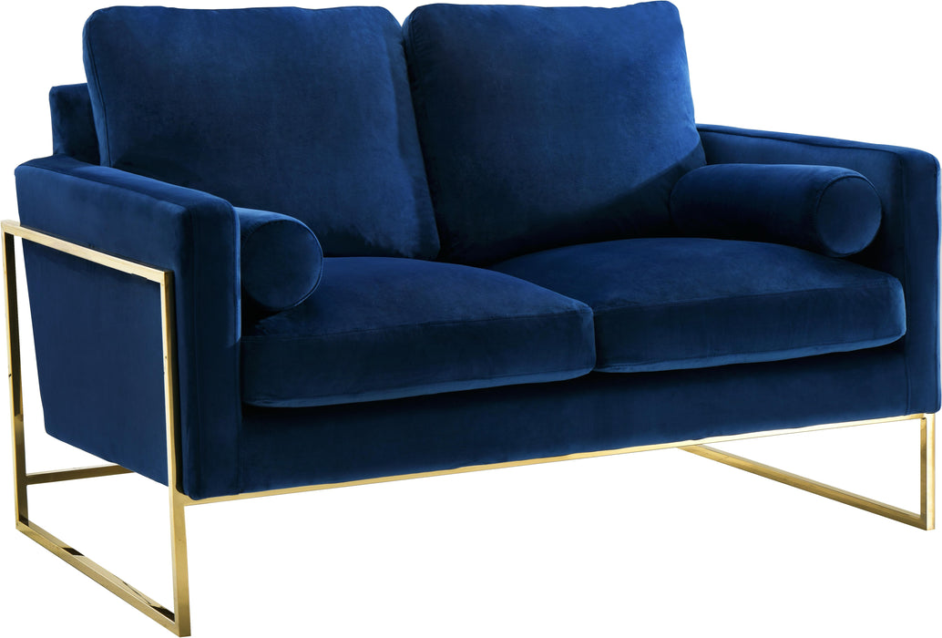 Mila Navy Velvet Loveseat - Furniture Stars (Chicago, IL)
