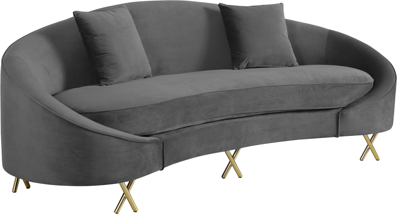 Serpentine Grey Velvet Sofa - Furniture Stars (Chicago, IL)