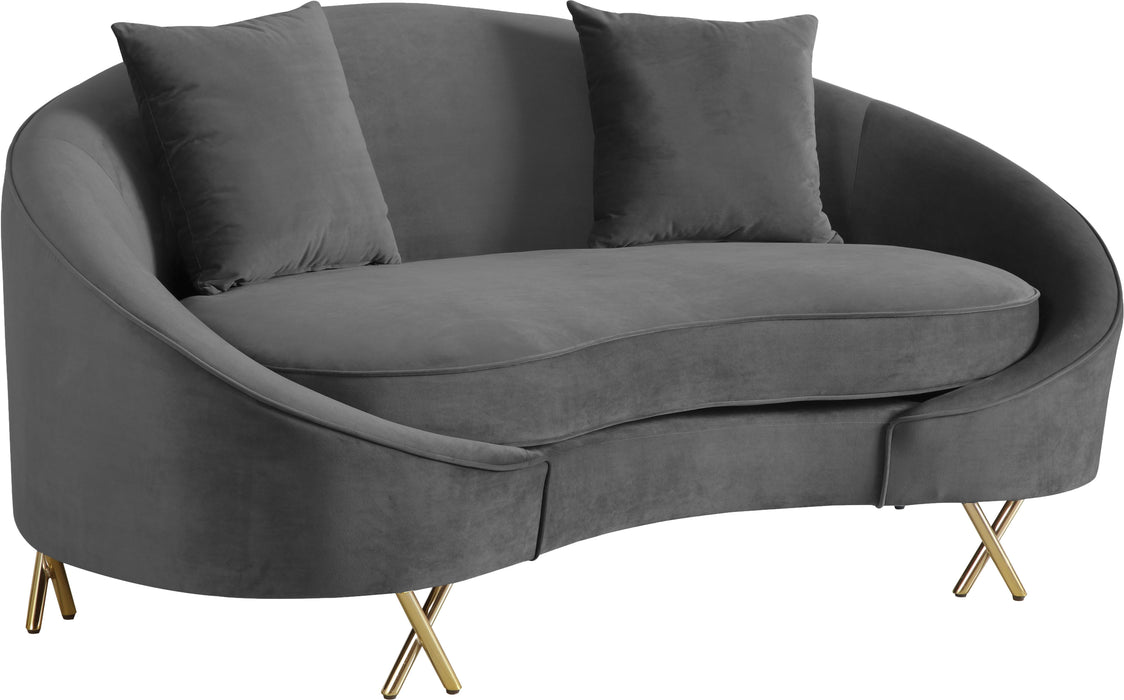 Serpentine Grey Velvet Loveseat - Furniture Stars (Chicago, IL)