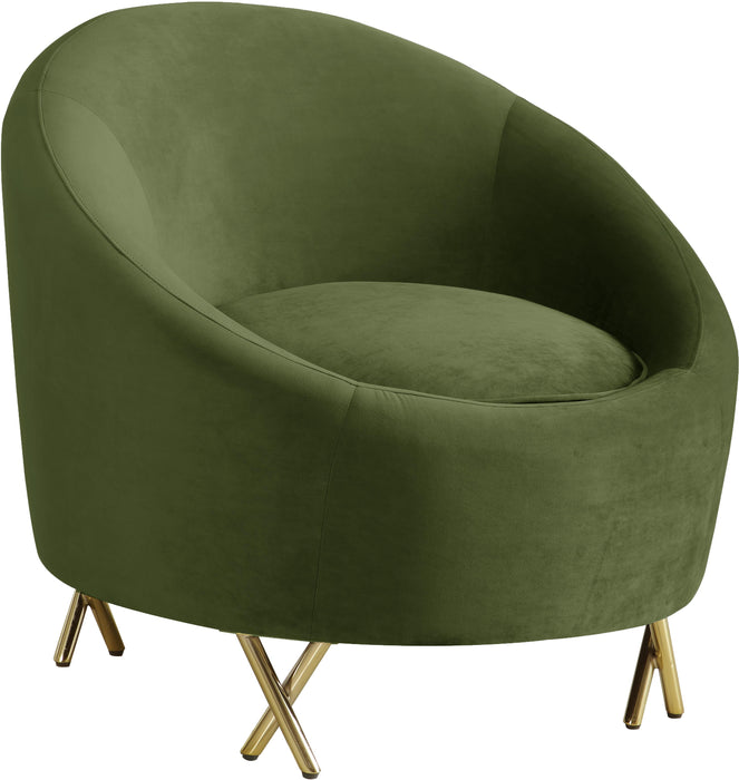 Serpentine Olive Velvet Chair - Furniture Stars (Chicago, IL)