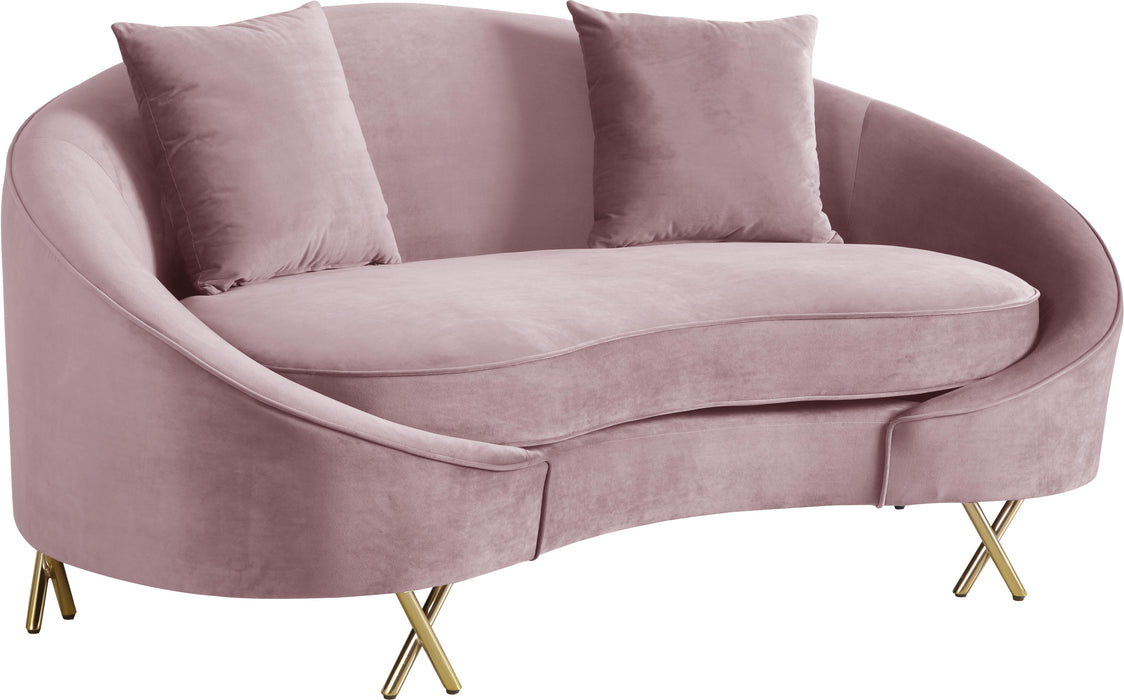 Serpentine Pink Velvet Loveseat - Furniture Stars (Chicago, IL)