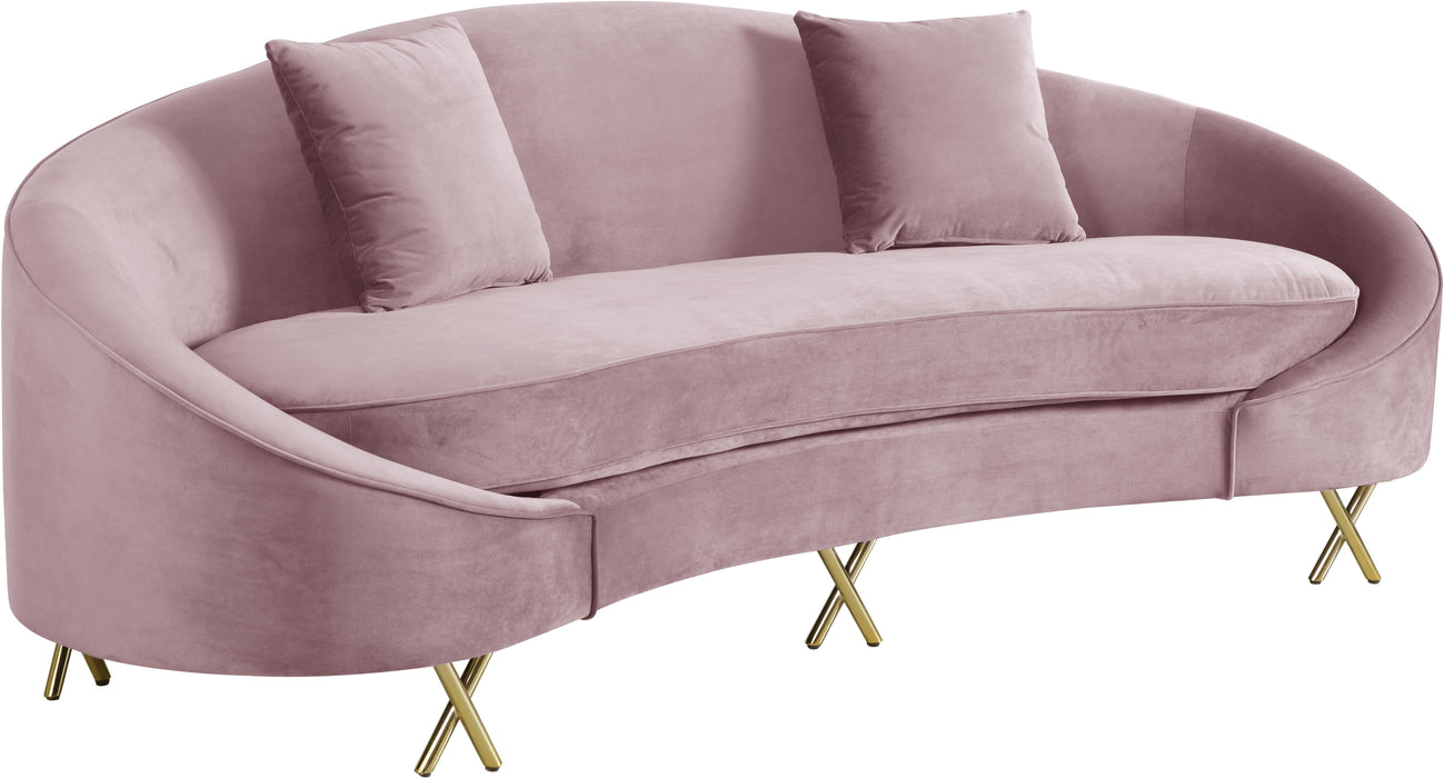 Serpentine Pink Velvet Sofa - Furniture Stars (Chicago, IL)