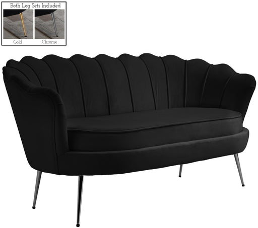 Gardenia Black Velvet Loveseat - Furniture Stars (Chicago, IL)