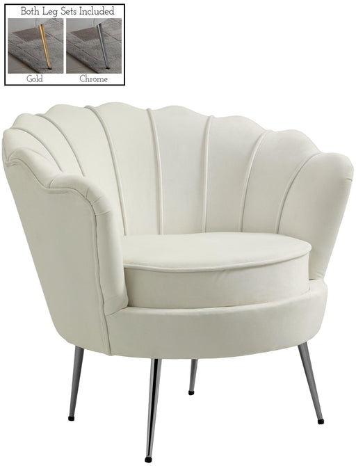 Gardenia Cream Velvet Chair - Furniture Stars (Chicago, IL)