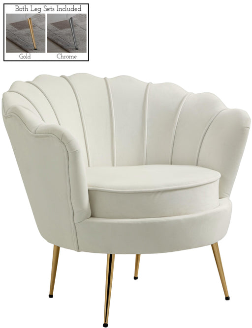 Gardenia Cream Velvet Chair - Furniture Stars (Chicago, IL)